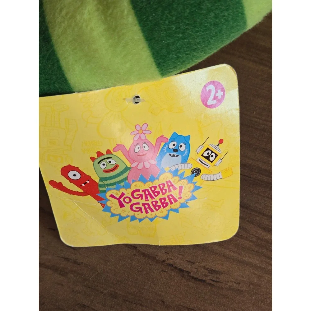 Nanco Yo Gabba Gabba Brobee Green Striped Plush Stuffed Toy 2010 New With Tags